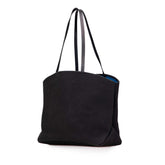 プラダ ロゴ トートバッグ ハンドバッグ ブラック キャンバス レザー レディース PRADA 【中古】